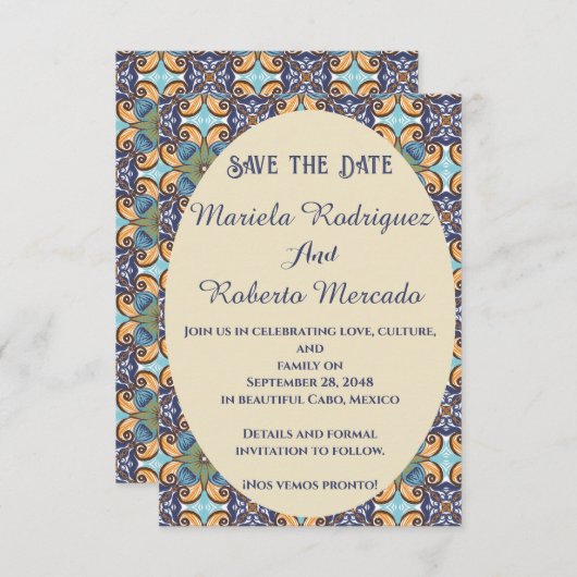 Elegante Mexicaanse bruiloft flat dank u kaart (Voorkant / Achterkant)