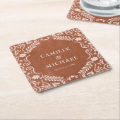 Elegante Mexicaanse bruiloft Papel Picado Onderzet Kartonnen Onderzetters (Schuin)