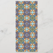 Elegante Mexicaanse bruiloft vuurtoren wit en blau Menu (Achterkant)