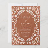 Elegante Mexicaanse Fiesta bruiloft foto uitnodigi Kaart (Voorkant)