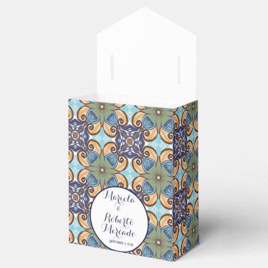 Elegante Mexicaanse Floral Talavera bruiloft Bedankdoosjes (Geopend)