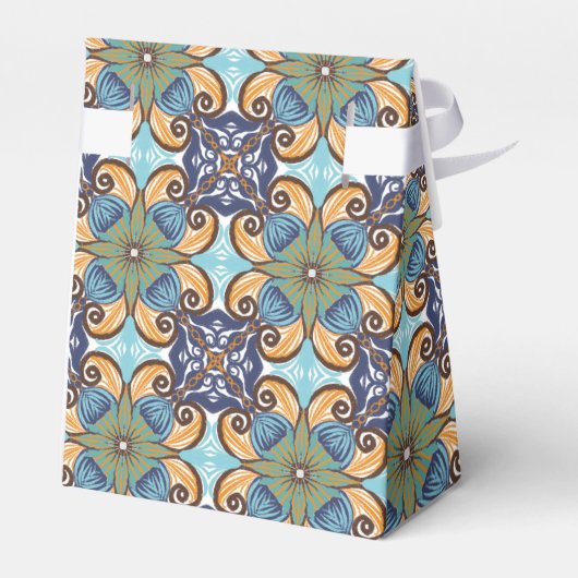 Elegante Mexicaanse Floral Talavera bruiloft Bedankdoosjes (Achterkant)