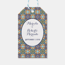 Elegante Mexicaanse Floral Talavera bruiloft Cadeaulabel