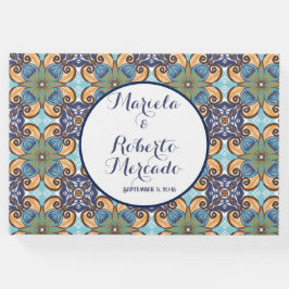 Elegante Mexicaanse Floral Talavera bruiloft Gastenboek