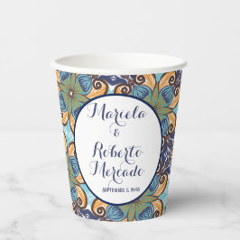 Elegante Mexicaanse Floral Talavera bruiloft Papieren Bekers