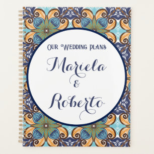 Elegante Mexicaanse Floral Talavera bruiloft Planner