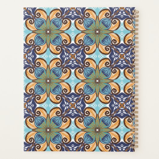 Elegante Mexicaanse Floral Talavera bruiloft Planner (Achterkant)