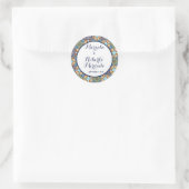 Elegante Mexicaanse Floral Talavera bruiloft Ronde Sticker (Tas)