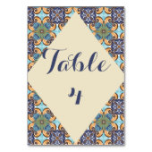 Elegante Mexicaanse Floral Talavera Diamond Weddin Kaart (Voorkant)