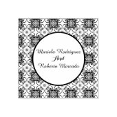 Elegante Mexicaanse Floral Talavera Oval Wedding Rubberstempel (Afrduk)