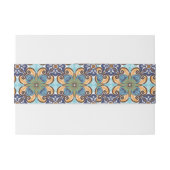 Elegante Mexicaanse Floral Talavera Tegel bruiloft Uitnodigingen Wikkel (Achterkant Voorbeeld)