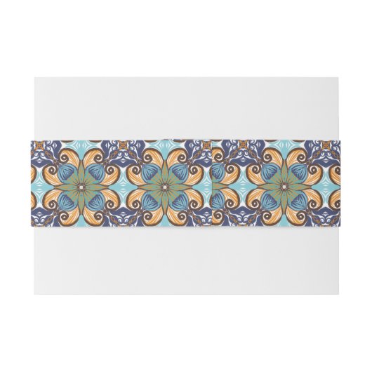 Elegante Mexicaanse Floral Talavera Tegel bruiloft Uitnodigingen Wikkel (Achterkant Voorbeeld)