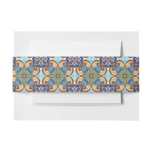 Elegante Mexicaanse Floral Talavera Tegel bruiloft Uitnodigingen Wikkel