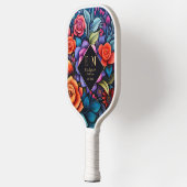 Elegante Mexicaanse Folk Art Floral Custom Monogra Pickleball Paddle (Links)