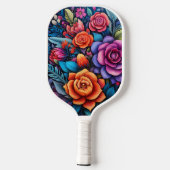 Elegante Mexicaanse Folk Art Floral Custom Monogra Pickleball Paddle (Achterkant)