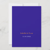 Elegante Mexicaanse levendige gele blauwe bruiloft Save The Date (Achterkant)