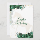 Elegante Mexicaanse Prinses Emerald Groene Quincea Kaart (Achterkant)