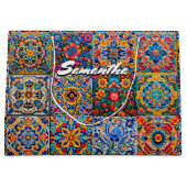 Elegante Mexicaanse talavera rode gele tegels Groot Cadeauzakje (Voorkant)