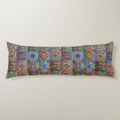 Elegante Mexicaanse talavera rode gele tegels Lichaamskussen (Voorkant)