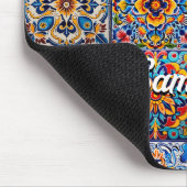 Elegante Mexicaanse talavera rode gele tegels Muismat (Hoek)