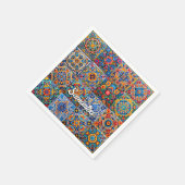 Elegante Mexicaanse talavera rode gele tegels Servet (Hoek)