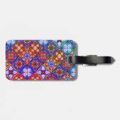 Elegante Mexicaanse talavera rood blauw paarse teg Bagagelabel (Achterkant horizontaal)
