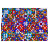Elegante Mexicaanse talavera rood blauw paarse teg Groot Cadeauzakje (Achterkant)