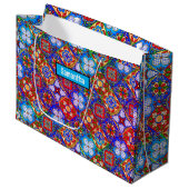 Elegante Mexicaanse talavera rood blauw paarse teg Groot Cadeauzakje (Voorkant Gekanteld)