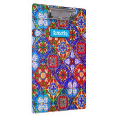 Elegante Mexicaanse talavera rood blauw paarse teg Klembord (Rechts)