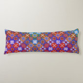 Elegante Mexicaanse talavera rood blauw paarse teg Lichaamskussen (Voorkant)