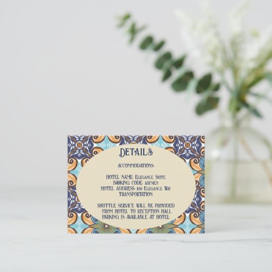 Elegante Mexicaanse Talavera Wedding Details QR co Informatiekaartje (Staand voorkant)