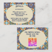 Elegante Mexicaanse Talavera Wedding Details QR co Informatiekaartje (Voorkant / Achterkant)