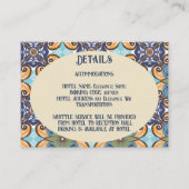 Elegante Mexicaanse Talavera Wedding Details QR co Informatiekaartje (Voorkant)