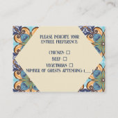 Elegante Mexicaanse Talaveras Diamond RSVP Informatiekaartje (Achterkant)