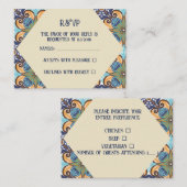 Elegante Mexicaanse Talaveras Diamond RSVP Informatiekaartje (Voorkant / Achterkant)