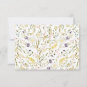 Elegante Micro Spring Botanische Bloemen Bruiloft RSVP Kaartje (Achterkant)