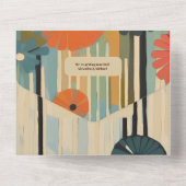 Elegante Mid Century bloemenbruiloft All In One Uitnodiging (Achterkant)