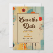 Elegante Mid Century bloemenbruiloft Save The Date (Voorkant)