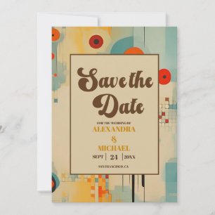 Elegante Mid Century bloemenbruiloft Save The Date