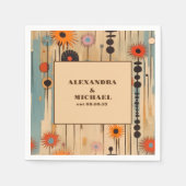 Elegante Mid Century bloemenbruiloft Servet (Voorkant)