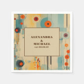 Elegante Mid Century bloemenbruiloft Servet (Voorkant)