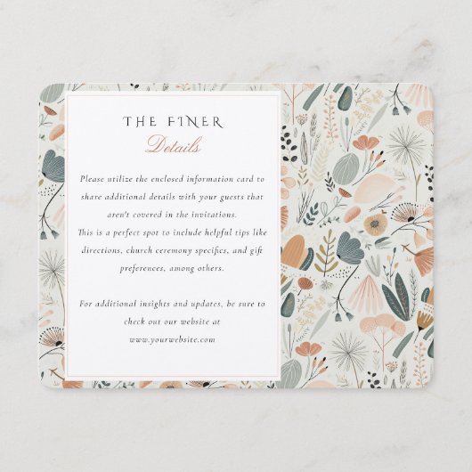 Elegante Mid-Century bruiloft informatie Kaart (Voorkant)