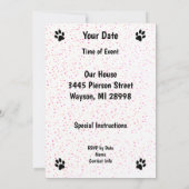 Elegante Mid Century Cats Roze Stoel Polka Dots Kaart (Achterkant)