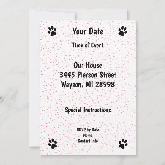 Elegante Mid Century Cats Roze Stoel Polka Dots Kaart (Achterkant)