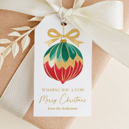 Elegante Midcentury Ornament kerst Cadeaulabel