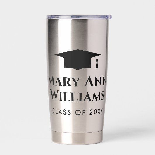 Elegante middelbare school afstuderen gepersonalis geïsoleerde drinkbeker (Links)