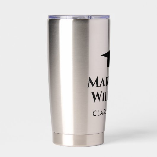 Elegante middelbare school afstuderen gepersonalis geïsoleerde drinkbeker (Voorkant)