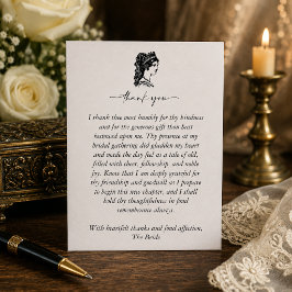 Elegante Middeleeuwse Fantasie Bruiloft Bedankkaart