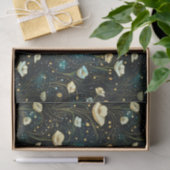 Elegante Midnight Blue Celestial Bloemen Decoupage Tissuepapier (Geschenk)