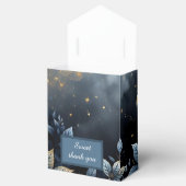 Elegante Midnight Blue en Gold Forest bruiloft Bedankdoosjes (Geopend)